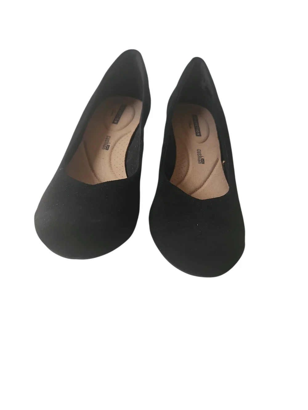 Clarks Flores Tulip Clarks Collection Black Suede Wedge OrthoLite Heel Size 9